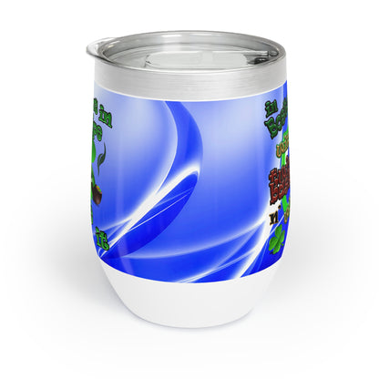 celtics logo - Chill Wine Tumbler (blue-white wave)