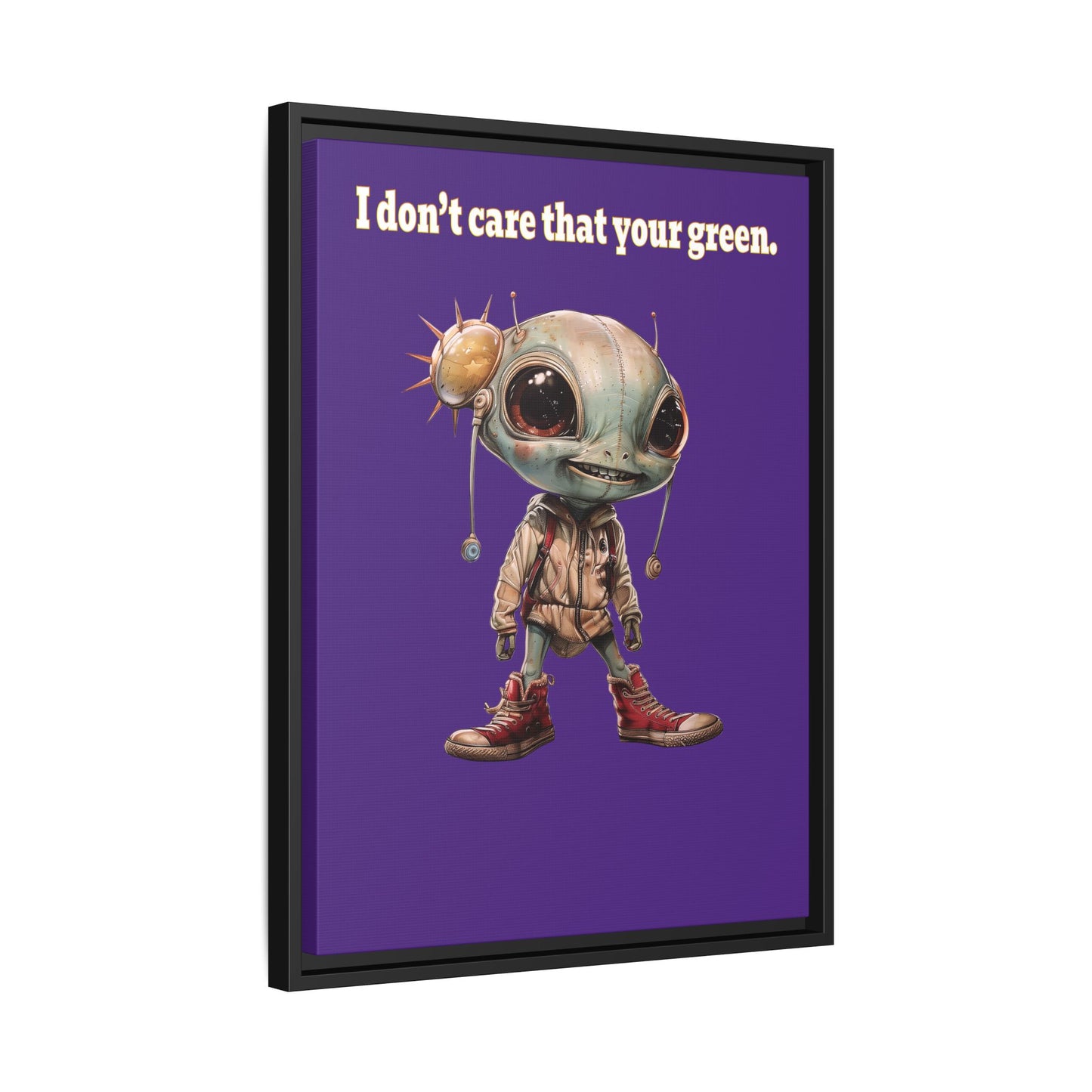 I don't care that your green - framed canvas art (purple)