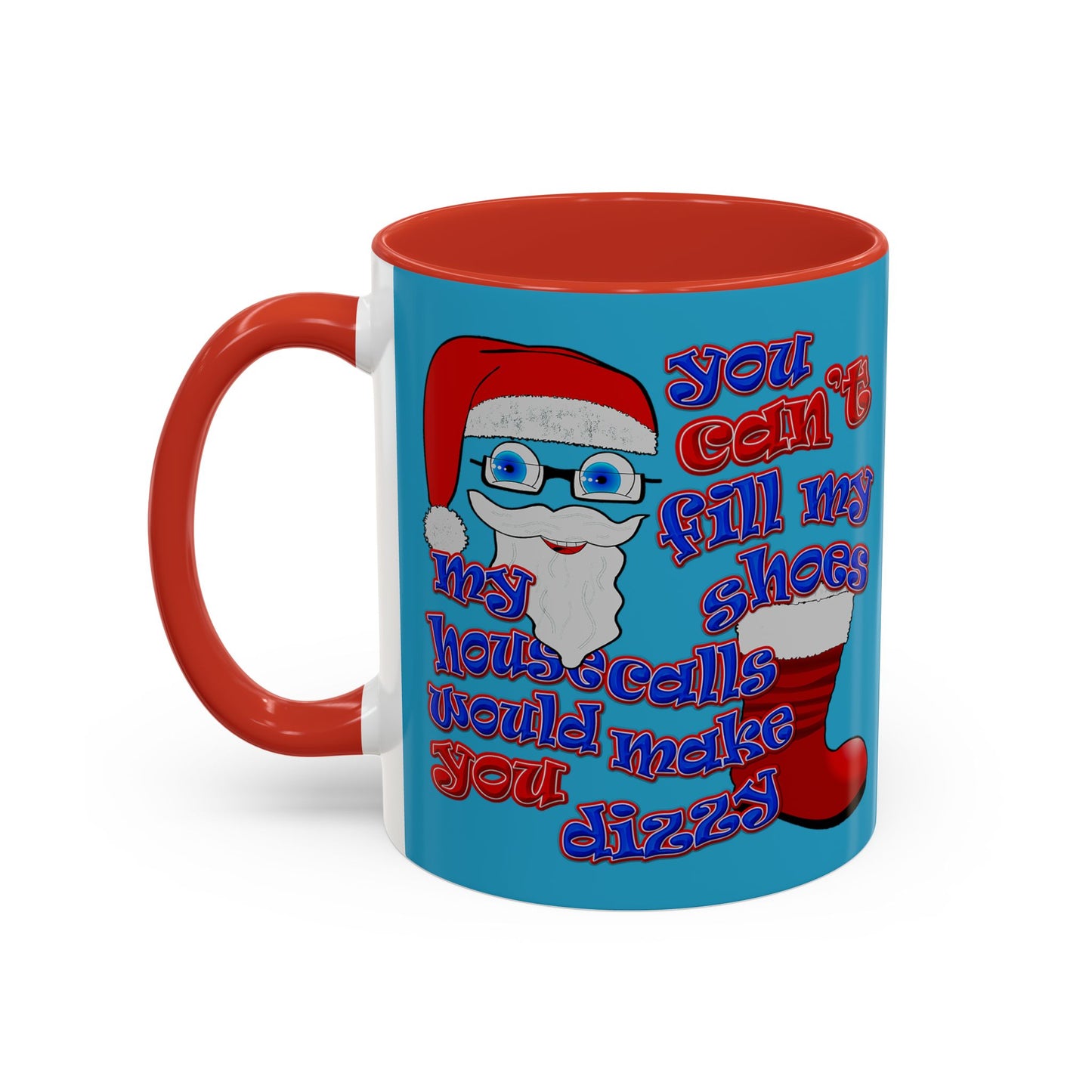 santa's shoes - Accent Mug (turquoise)