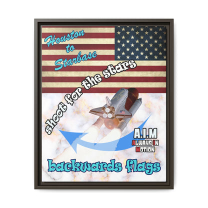 shoot for the stars - framed canvas art (white marble)