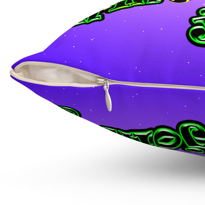 og - Spun Polyester Square Pillow - (purple-pink wave)
