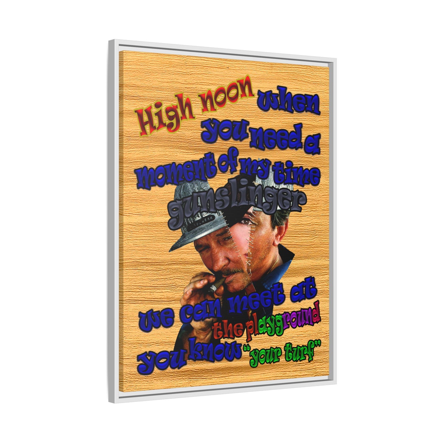 high noon - framed canvas art (butterscotch wood finish)