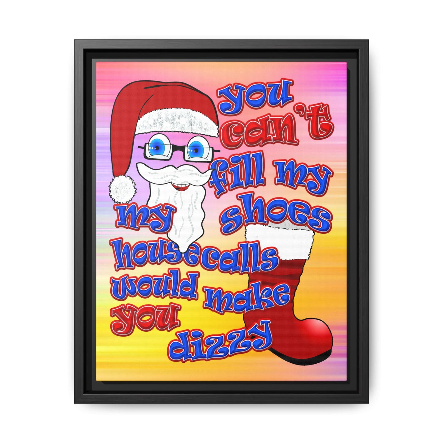 santa's shoes - framed canvas art (color blur)