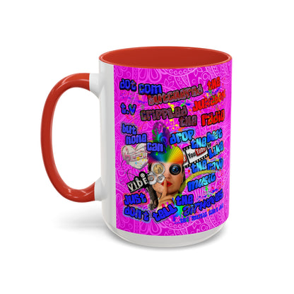 drop the beat - Accent Mug (pink swirl)