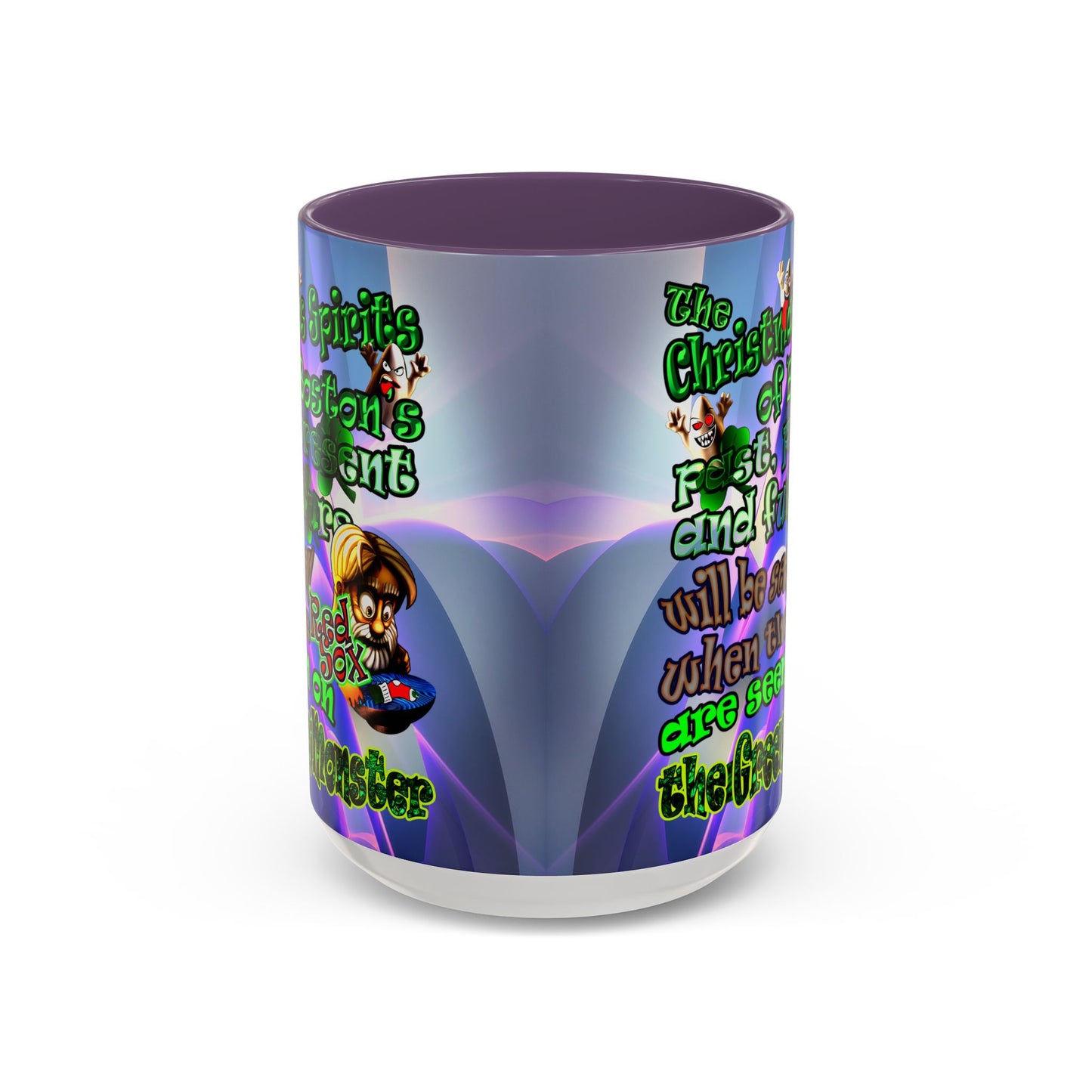 christmas spirits of boston - Accent Mug (grey-pink wave)