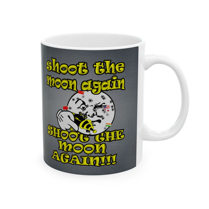 shoot the moon again - White Mug (grey-light grey)