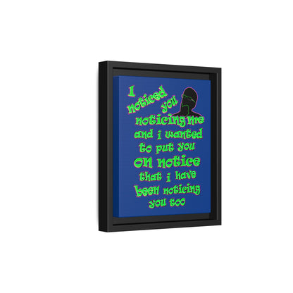 noticed you noticing - framed canvas art (dark blue)