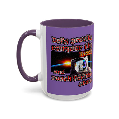 defy conquer reach - Accent Mug (light purple)