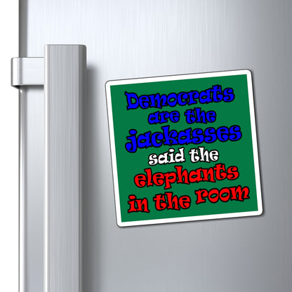 donkeys and elephants - Magnets - (dark green)