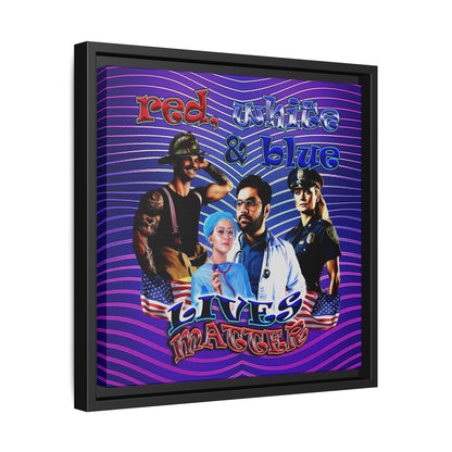 rw&b lives matter - framed canvas art (purple wave)