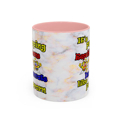 popping like popcorn - Accent Mug (white marble)