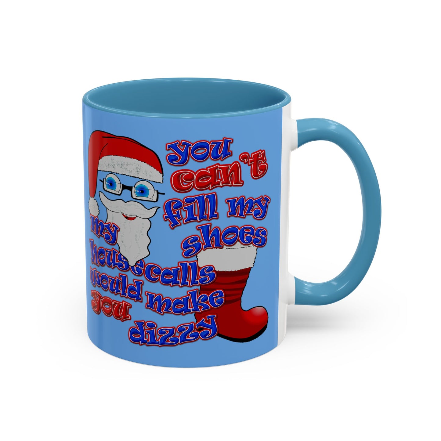 santa's shoes - Accent Mug (light blue)