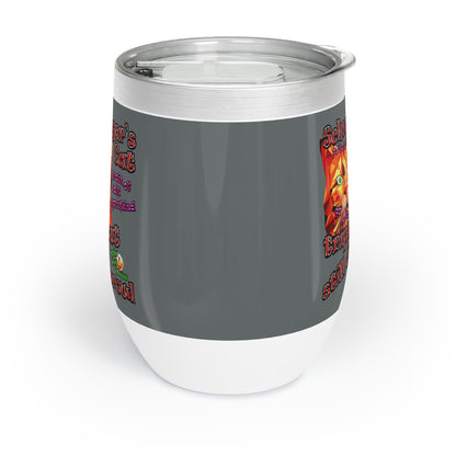 schrodinger's cat - Chill Wine Tumbler (dark grey)