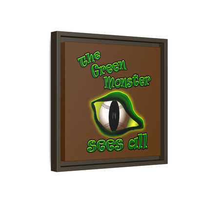 green monster - framed canvas art (brown)