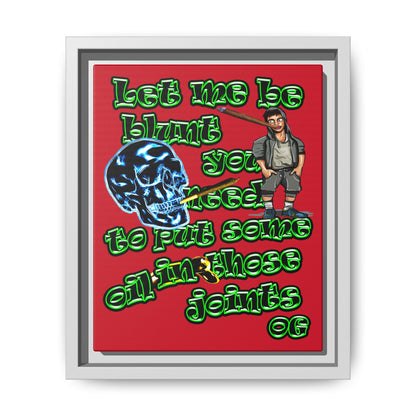 og - framed canvas art (dark red)