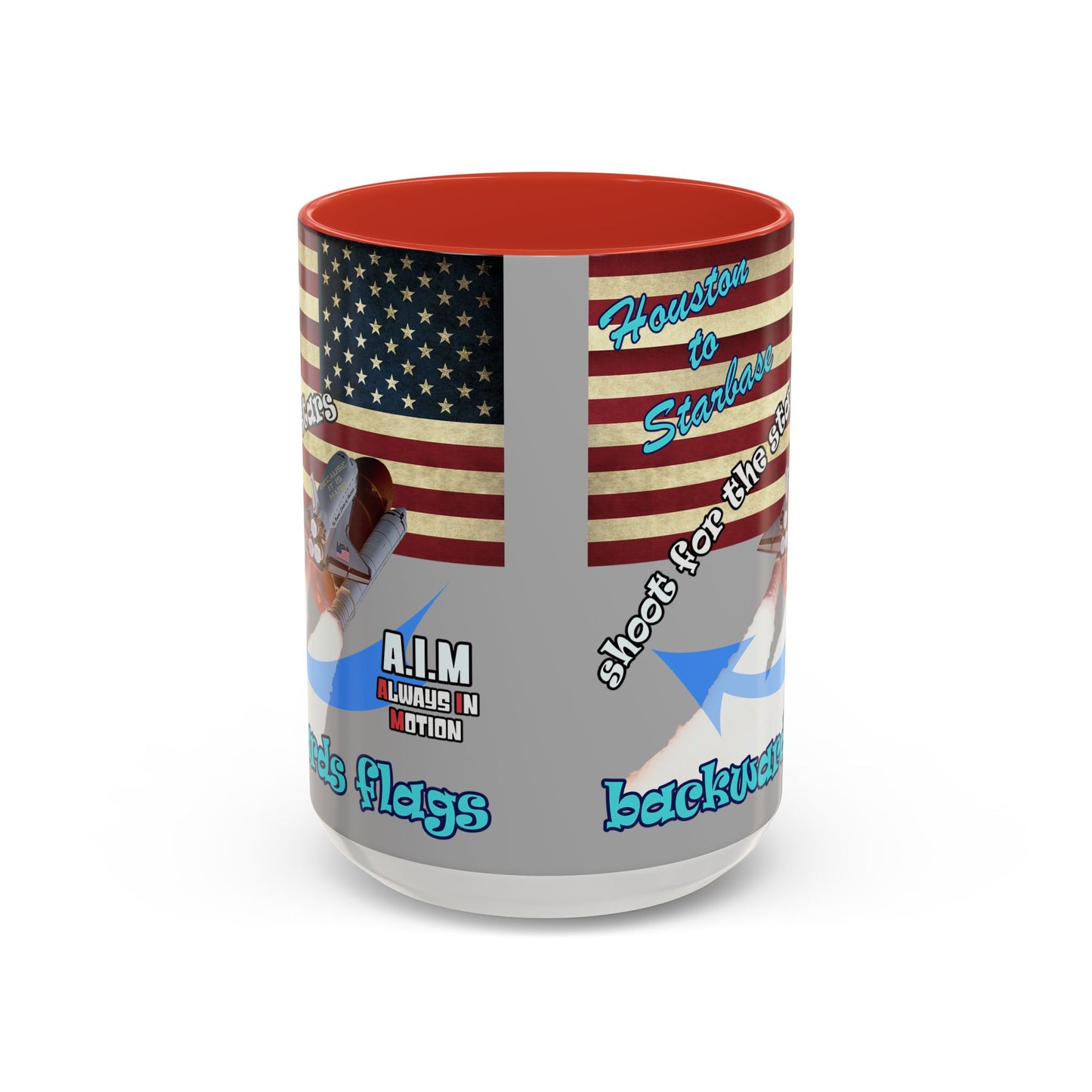 shoot for the stars - Accent Mug (light grey)