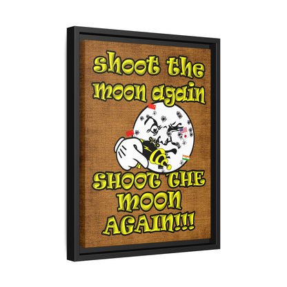 shoot the moon again - framed canvas art (brown papyrus)