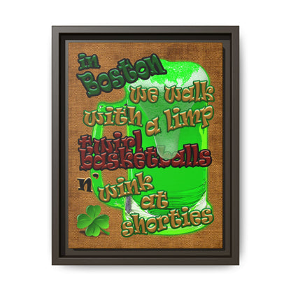 celtics logo - framed canvas art (brown papyrus)