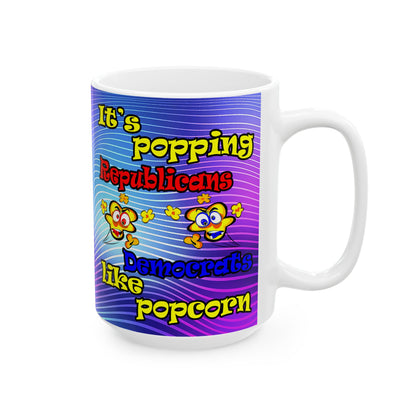popping like popcorn - White Mug (purple wave)