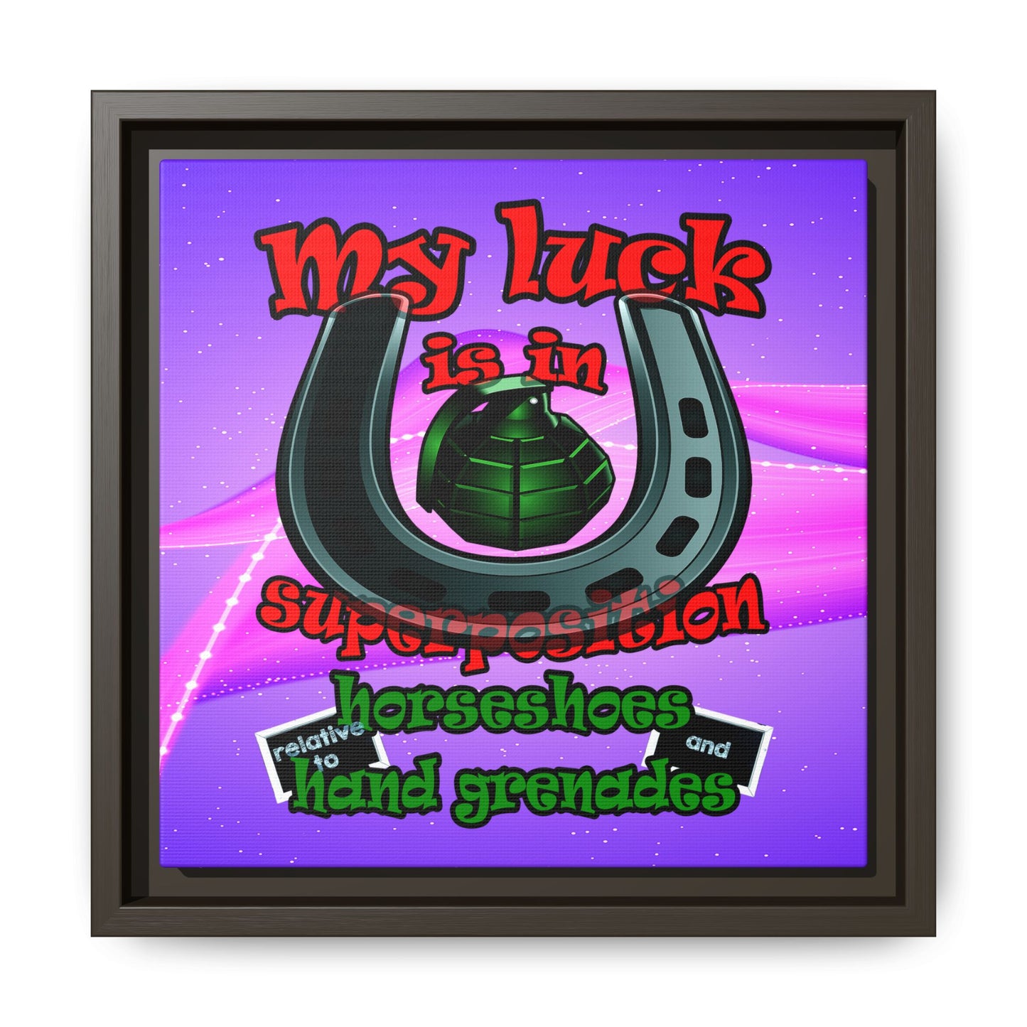 my luck - framed canvas art (purple-pink wave)