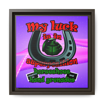 my luck - framed canvas art (purple-pink wave)