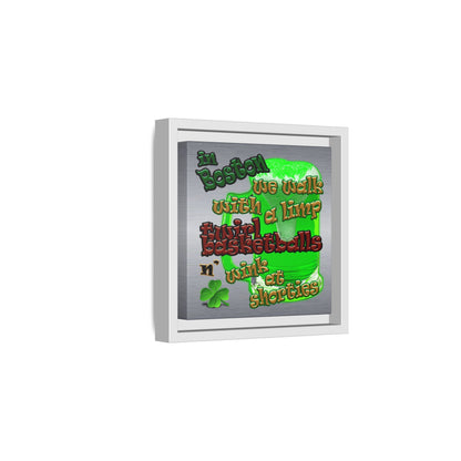 celtics logo - framed canvas art (brushed nickel)