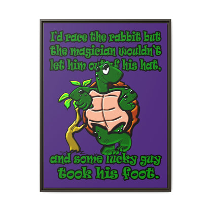 turtle race - framed canvas art (purple)