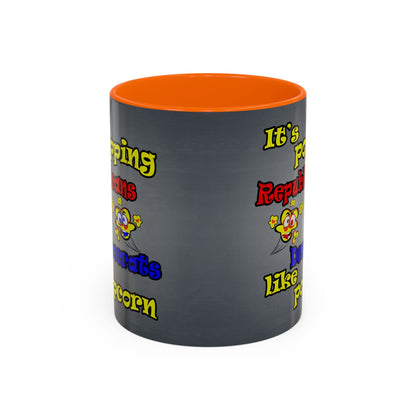 popping like popcorn - Accent Mug (grey-light grey)