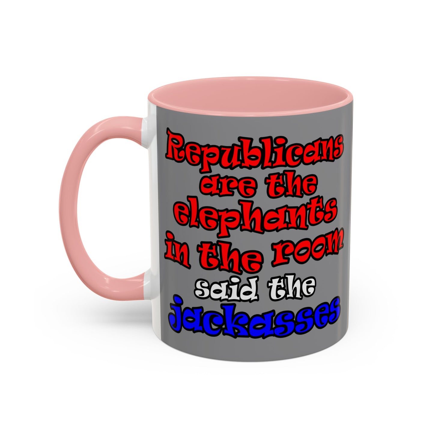 donkeys and elephants - Accent Mug (grey)