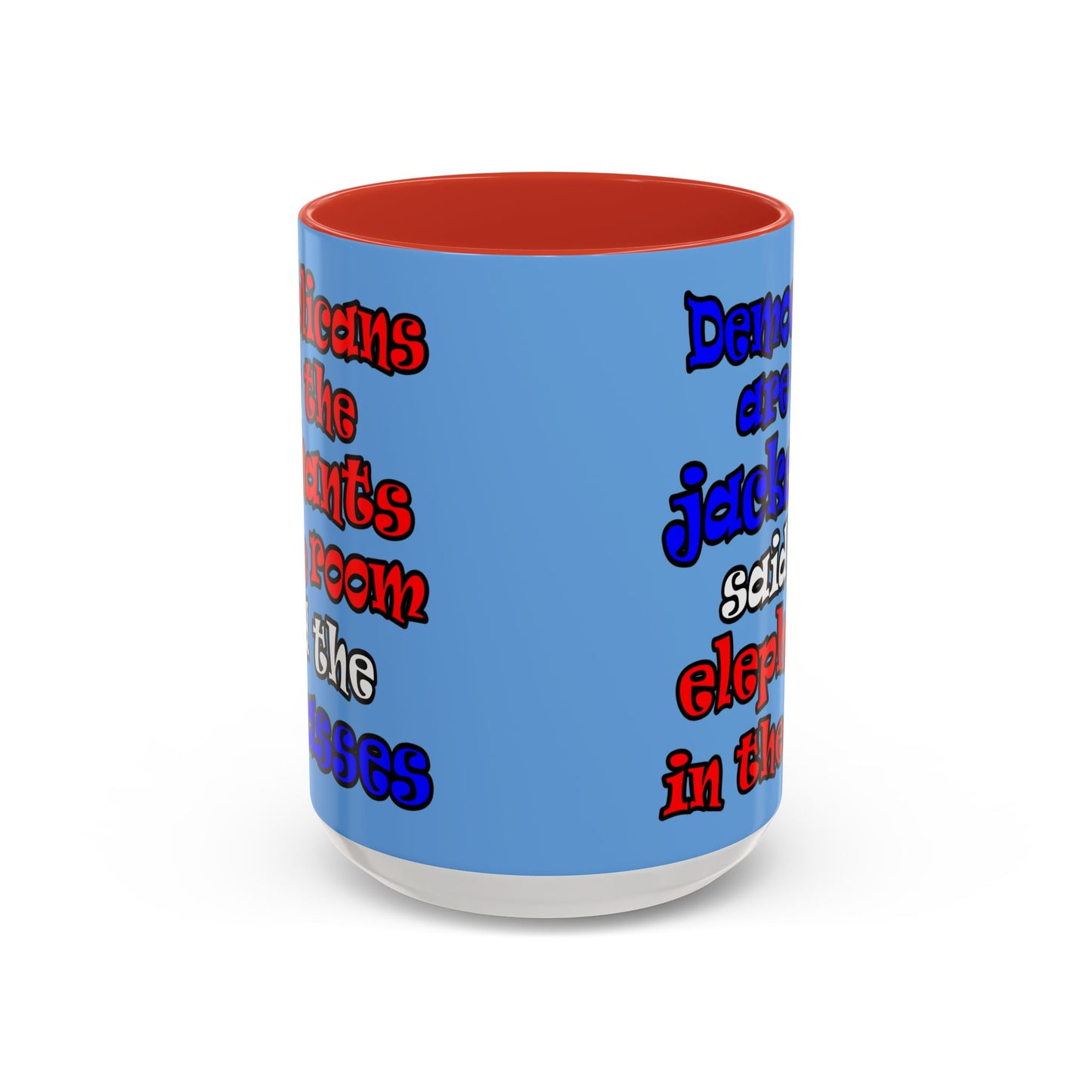donkeys and elephants - Accent Mug (light blue)