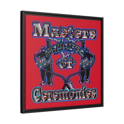 em cee squared - framed canvas art (dark red)