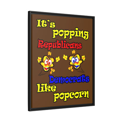 popping like popcorn - framed canvas art (brown)