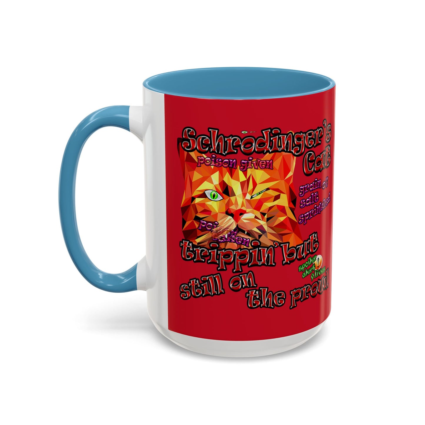 schrodinger's cat - Accent Mug (dark red)