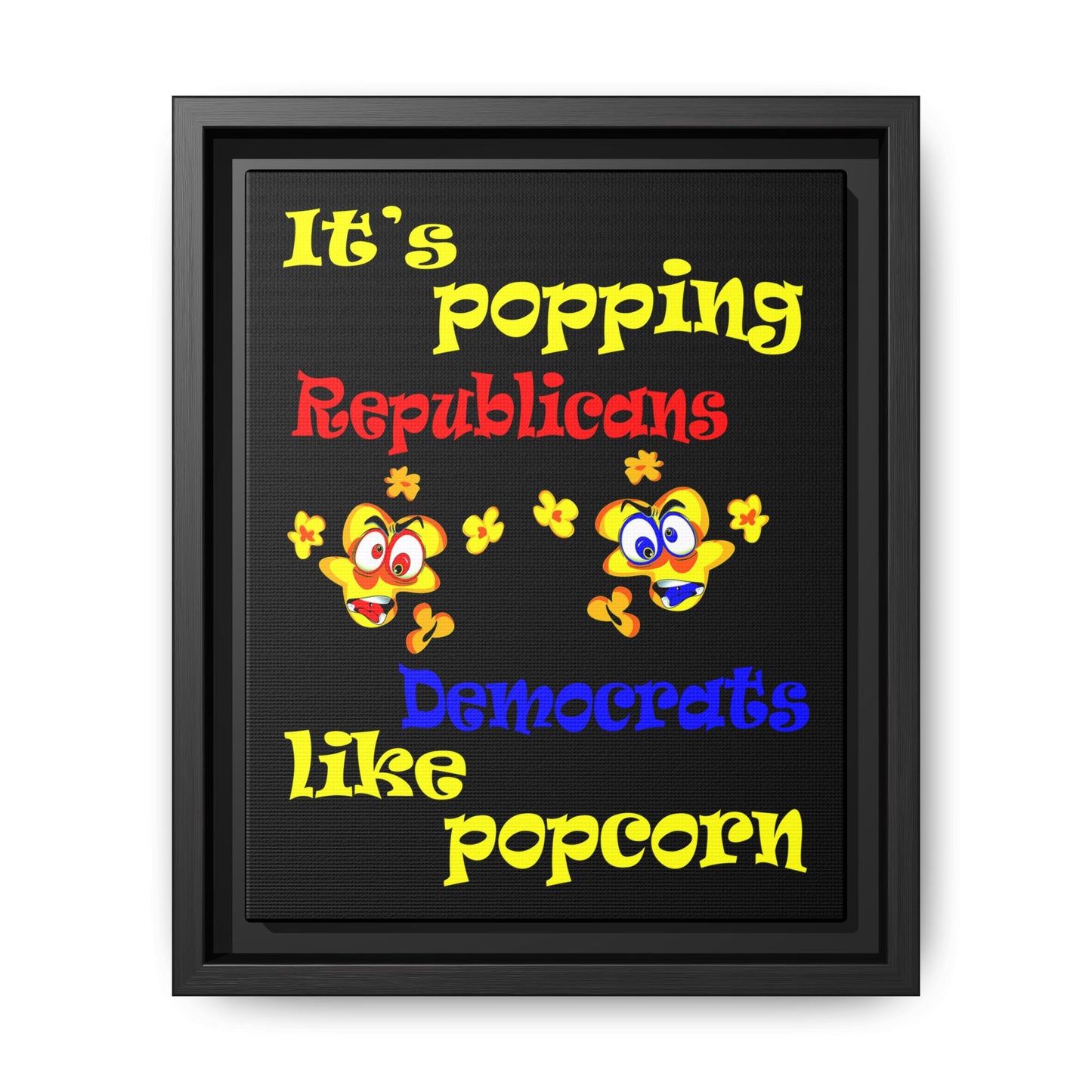 popping like popcorn - framed canvas art (black)