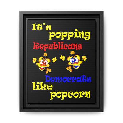 popping like popcorn - framed canvas art (black)