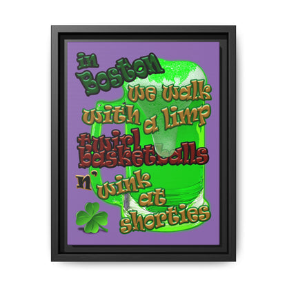 celtics logo - framed canvas art (light purple)
