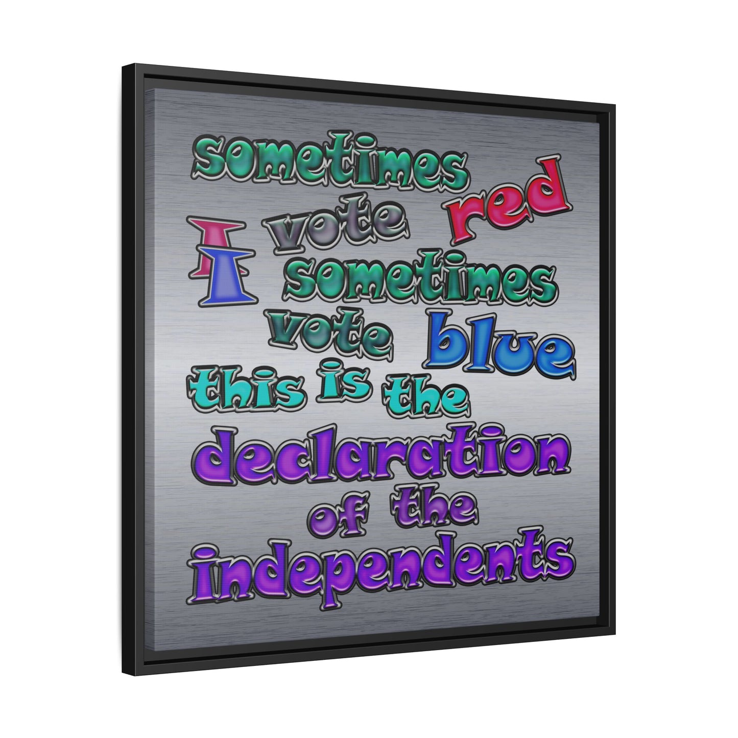 declaration of the independents - framed canvas art (brushed nickel)