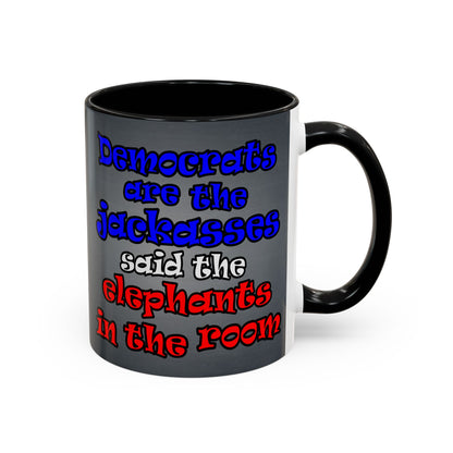 donkeys and elephants - Accent Mug (grey-light grey)