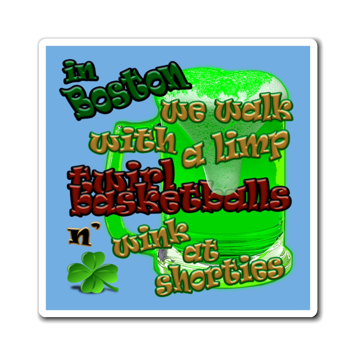 celtics logo - Magnets - (light blue)