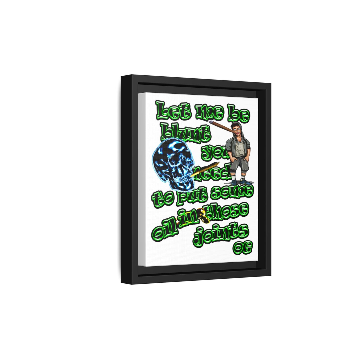 og - framed canvas art (white)