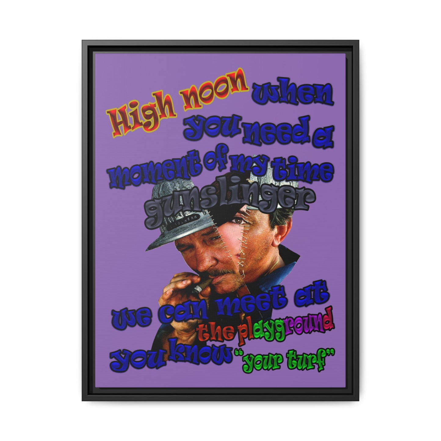 high noon - framed canvas art (light purple)