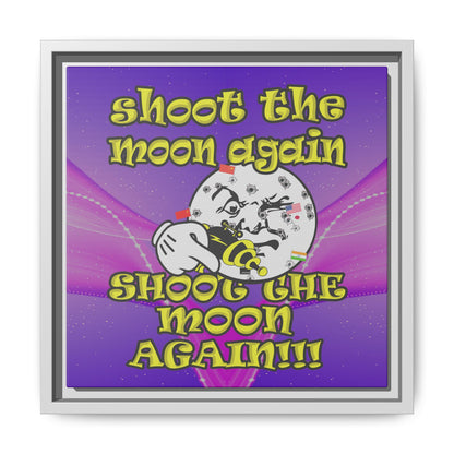 shoot the moon again - framed canvas art (purple-pink wave)