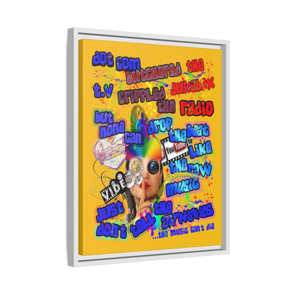 drop the beat - framed canvas art (yellow)