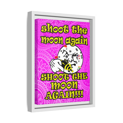 shoot the moon again - framed canvas art (pink swirl)