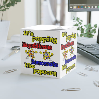 popping like popcorn - note cube (white)