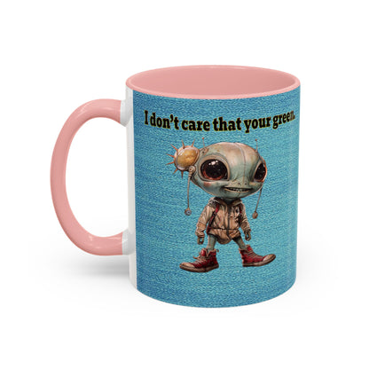 I don't care that your grey - Accent Mug (faded blue)