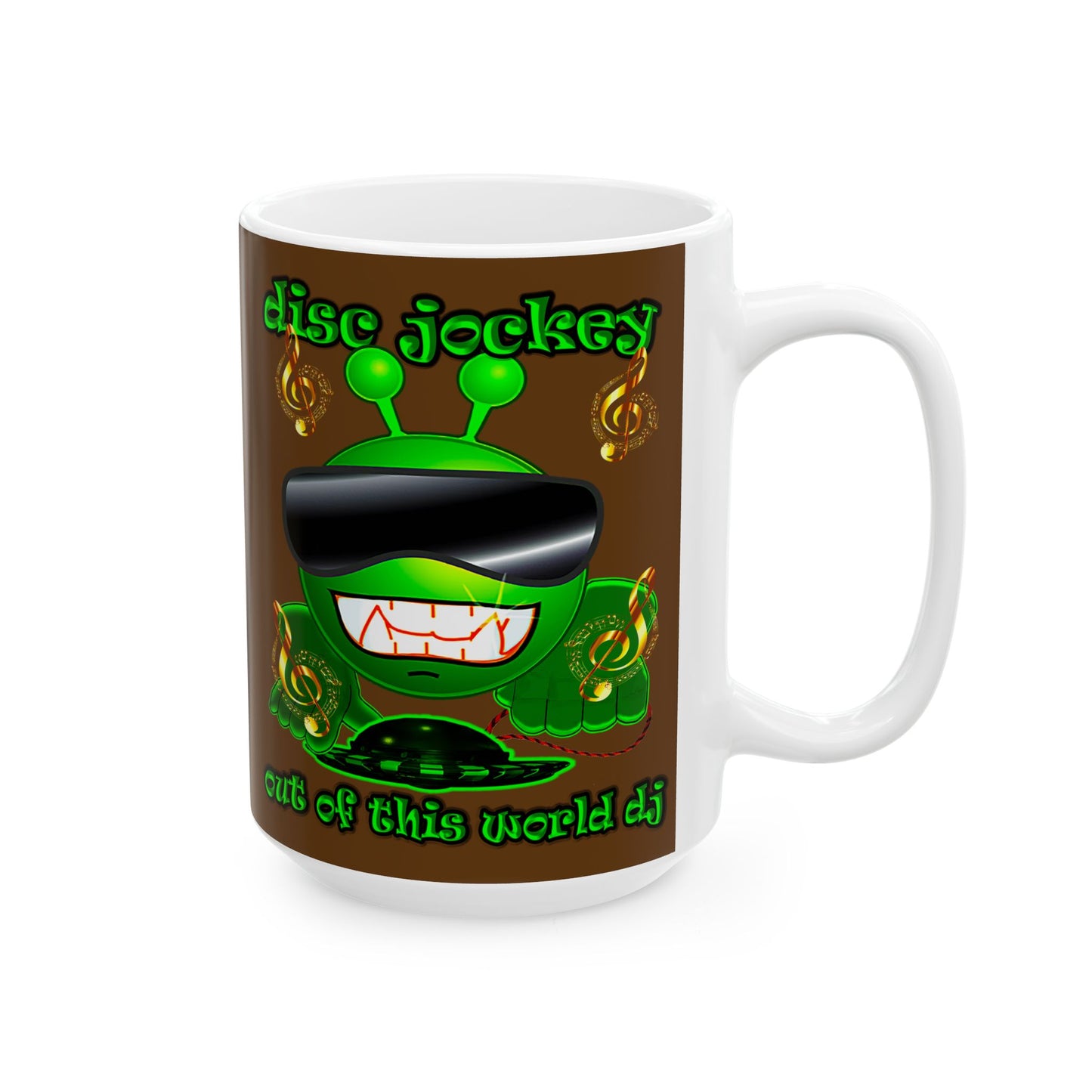 disc jockey - White Mug (brown)