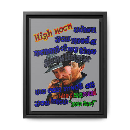high noon - framed canvas art (grey)