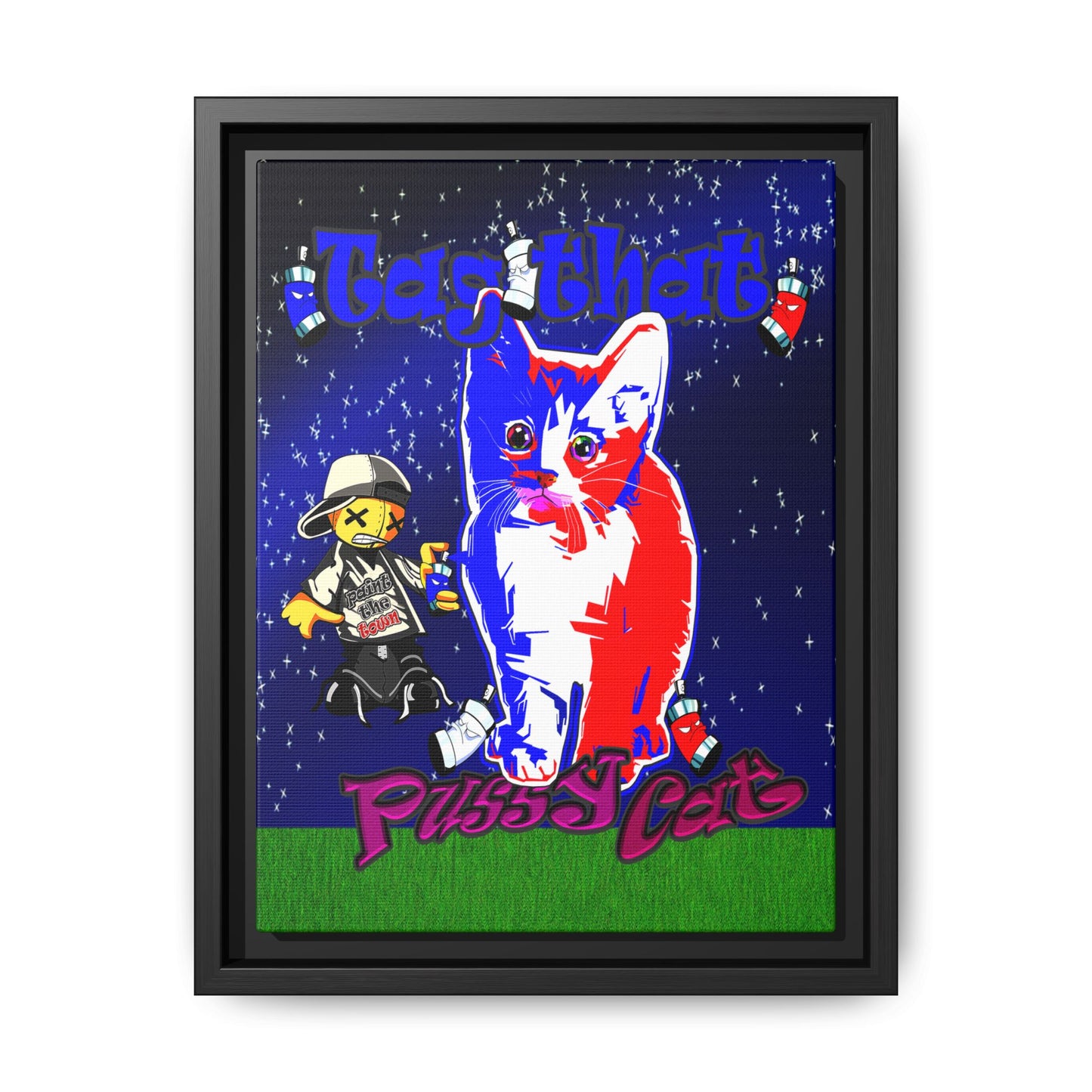 tag that - framed canvas art ('snoops' background)