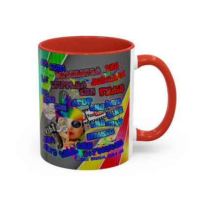 drop the beat - Accent Mug (rainbow split)